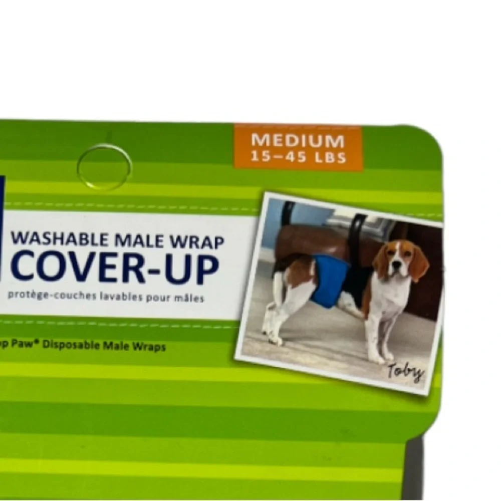 NWT 2 Top Paw Washable Male Wrap Cover-Ups and 28 Disposable Wraps Size Medium